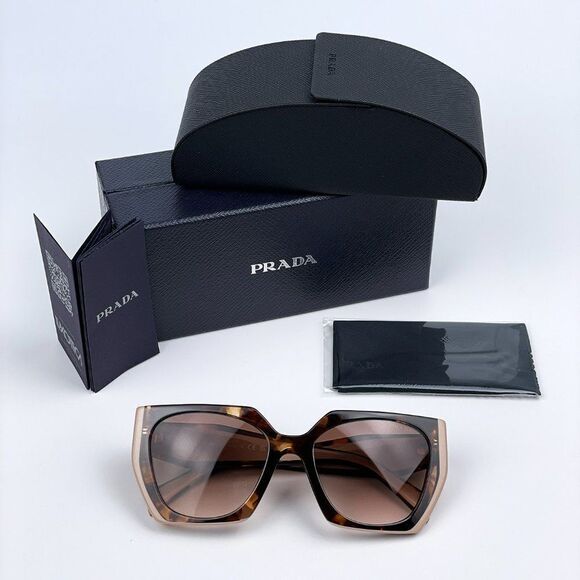 NEW Prada PR15WS 01R0A6 Tortoise Caramel Powder Brown Gradient Cat Eye - Picture 12 of 14